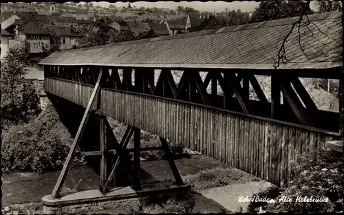 Ak Wehr in Baden, Alte Holzbrücke