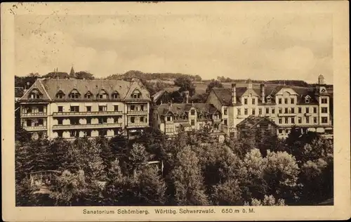 Ak Schömberg im Schwarzwald Württemberg, Sanatorium