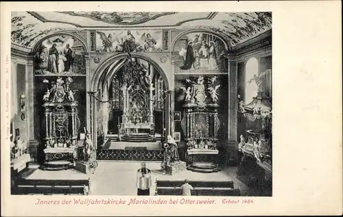 Ak Ottersweier in Baden Württemberg, Wallfahrtskirche Marialinden, Innenansicht