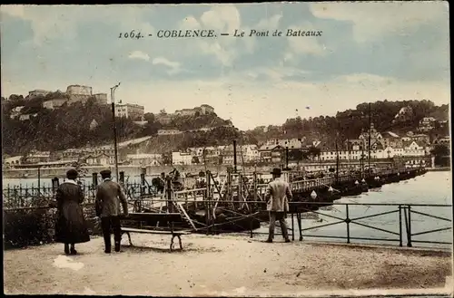 Ak Koblenz am Rhein, Schiffbrücke