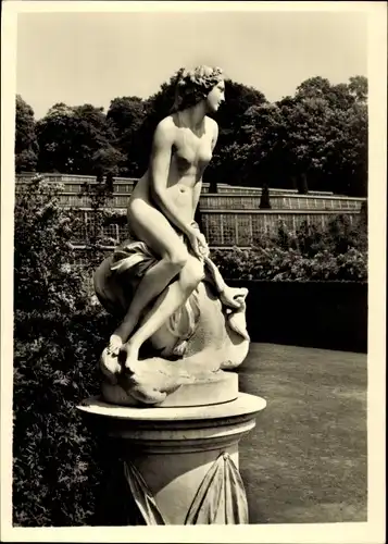 Ak Potsdam, Schlosspark Sanssouci, Venus von Pigalle, Kopie Hubrich 1904