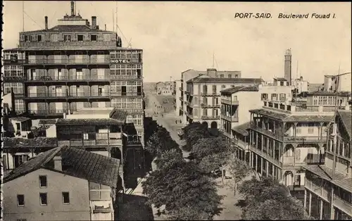 Ak Port Said Ägypten, Boulevard Fouad I.