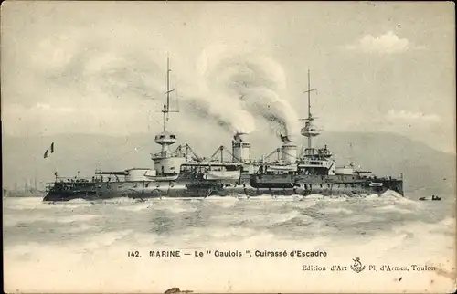 Ak Französisches Kriegsschiff, Gaulois, Cuirasse d'Escadre