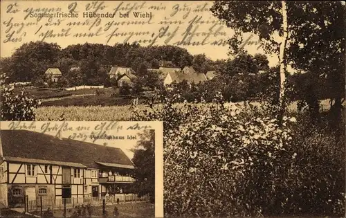 Ak Hübender Wiehl im Oberbergischen Kreis, Pensionshaus Idel, Ortsansicht