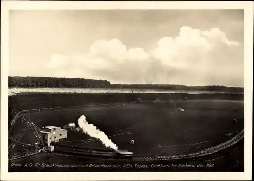 Ak Kierberg Brühl Westfalen, Rhein. AG f. Braunkohlenbergbau- und Brikettfabrik, Tagebau Gruhlwerk