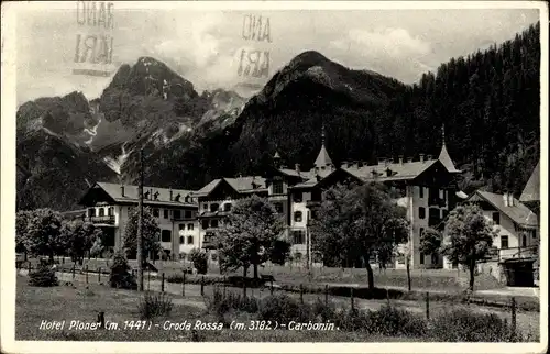 Ak Carbonin Schluderbach Toblach Dobbiaco Südtirol, Hotel Ploner, Croda Rossa