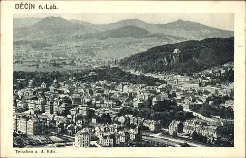 Ak Děčín Tetschen Bodenbach Elbe Region Aussig, Panorama