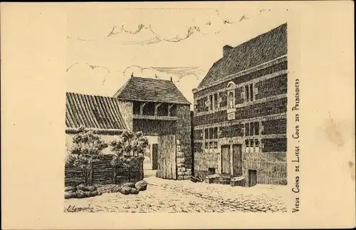 Künstler Ak Liège Lüttich Wallonien, Blick in den Hof