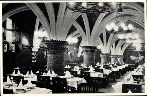 Ak Gand Gent Ostflandern, Raadskelder, Gaststätte, Innenansicht