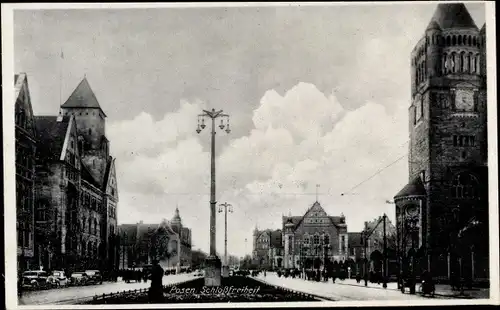 Ak Poznań Posen, Schloßfreiheit