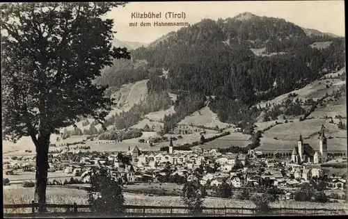 Ak Kitzbühel in Tirol, Totalansicht, Hahnenkamm