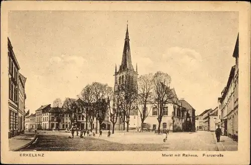 Ak Erkelenz im Rheinland, Markt, Rathaus, Franzstraße