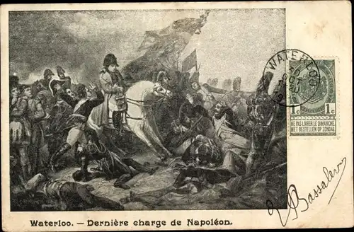 Künstler Ak Waterloo Wallonisch Brabant, Derniere charge de Napoleon
