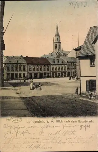 Ak Lengenfeld im Vogtland Sachsen, Hauptmarkt