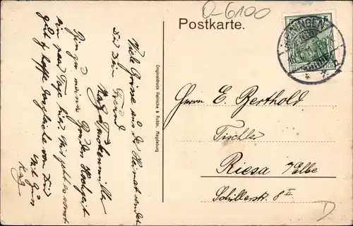 Ak Meiningen in Thüringen, Bernhard-Straße, Thüringer Bank