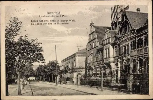 Ak Bitterfeld in Sachsen Anhalt, Lindenstraße, Post