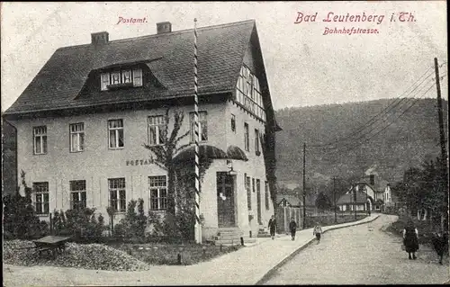 Ak Leutenberg in Thüringen, Portamt, Bahnhofstraße