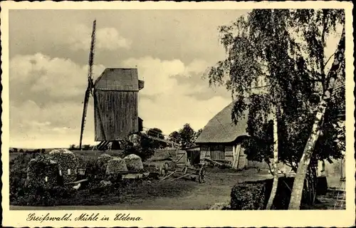 Ak Eldena Hansestadt Greifswald, Mühle, Bauernhof