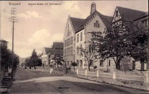 Ak Boppard am Rhein, Mainzer Straße, Gymnasium