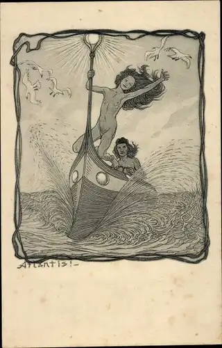 Jugendstil Künstler Ak Fidus, Atlantis