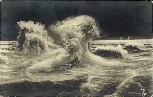 Künstler Ak Des Meeres und der Liebe Wellen, Allegorie, Akt
