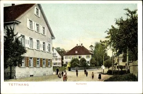 Ak Tettnang im Bodenseekreis Baden Württemberg, Partie am Karlsplatz, Kinder