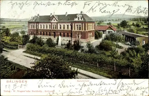 Ak Balingen im Zollernalbkreis, Blick auf das Sanatorium