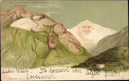 Litho Die Schynige Platte, Erdrindenverkalkung, Berggesichter, Killinger No 104