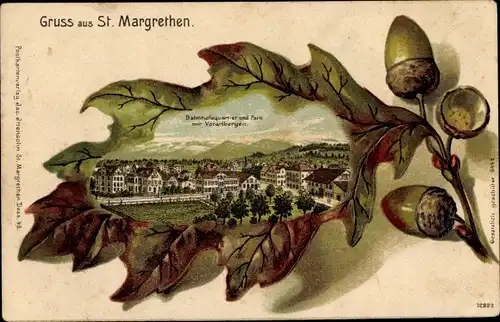 Eichenblatt Litho Sankt Margarethen Kanton St. Gallen Schweiz, Bahnhofsquartier, Park