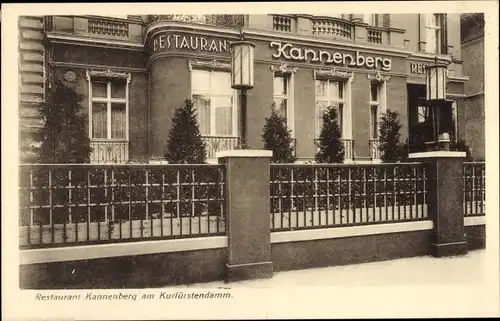 Ak Berlin Charlottenburg, Restaurant Kannenberg am Kurfürstendamm