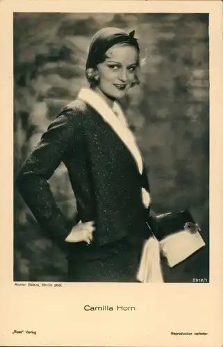 Ak Schauspielerin Camilla Horn, Portrait, Ross Verlag 5912/1