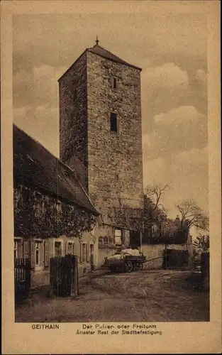 Ak Geithain Sachsen, Pulverturm, Freiturm, Stadtbefestigung