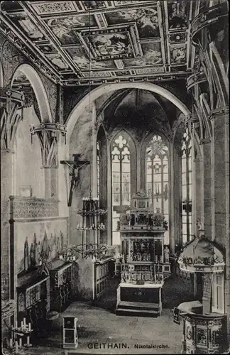 Ak Geithain in Sachsen, Nikolaikirche, Innenraum, Kanzel