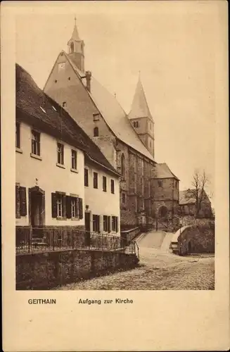 Ak Geithain in Sachsen, Altenburgerstraße, Aufgang zur Kirche