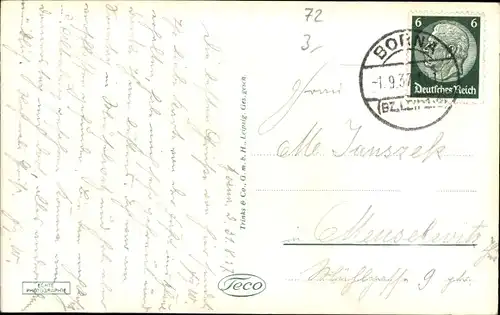 Ak Borna in Sachsen, Teich mit Realgymnasium