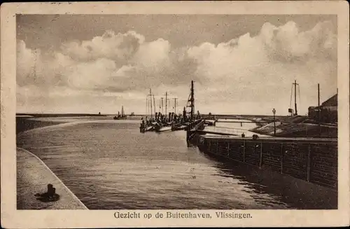 Ak Vlissingen Zeeland Niederlande, Gezicht op de Buitenhaven