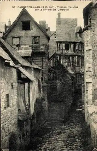 Ak Caudebec en Caux Seine Maritime, Alte Häuser