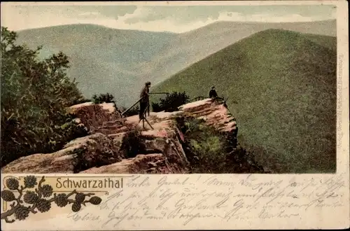 Ak Schwarzburg in Thüringen, Schwarzatal, Aussichtsfelsen