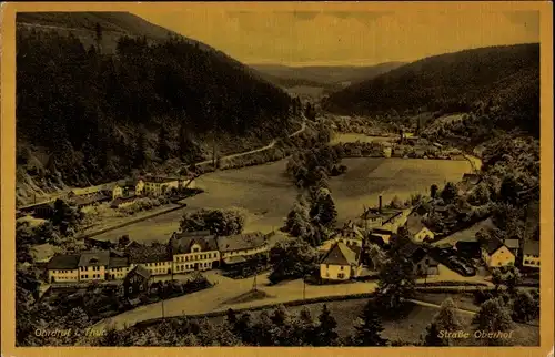 Ak Ohrdruf in Thüringen, Straße nach Oberhof, Panorama