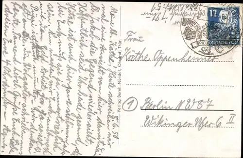 Ak Ohrdruf in Thüringen, Straße nach Oberhof, Panorama