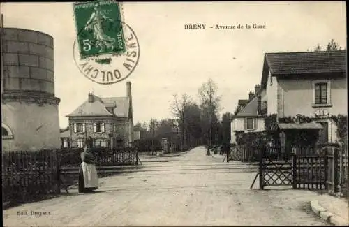 Ak Breny Aisne, Avenue de la Gare