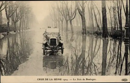 Ak Paris 16. Jahrhundert, Bois de Boulogne, Seineflut 1924