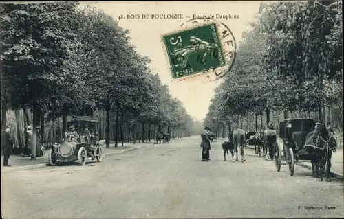 Ak Paris 16. Jahrhundert, Bois de Boulogne, Route de Dauphine