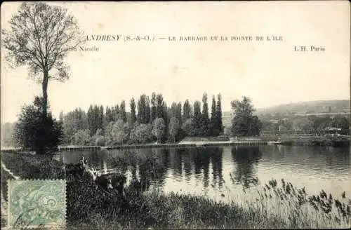 Ak Andrésy Yvelines, Barrage und Pointe de l'Ile