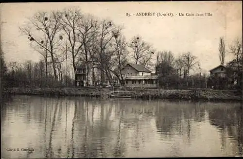 Ak Andrésy Yvelines, Eine Ecke auf der Insel