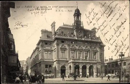 Ak Paris XVIII. Montmartre, Rathaus