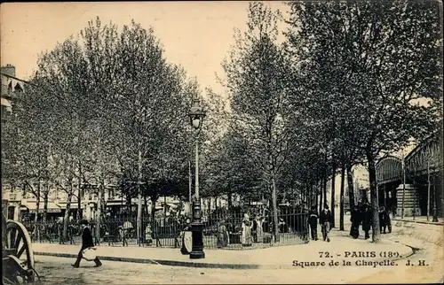 Ak Paris XVIII. Montmartre, Square de la Chapelle
