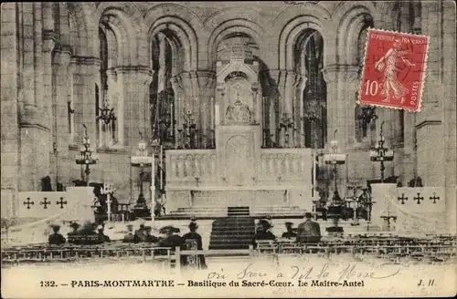 Ak Paris XVIII. Montmartre, Basilika Sacre Coeur, Hauptaltar