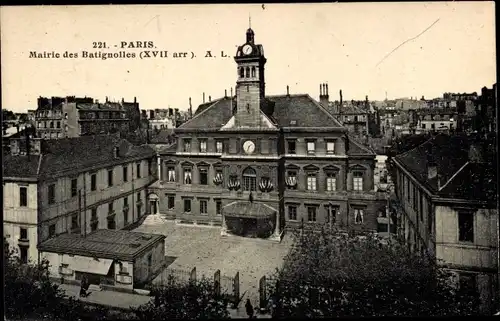 Ak Paris 17. Jahrhundert, Rathaus von Batignolles