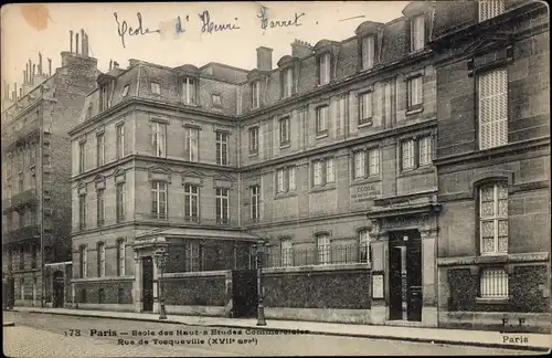 Ak Paris XVII., Rue de Tocqueville, School of High Commercial Studies